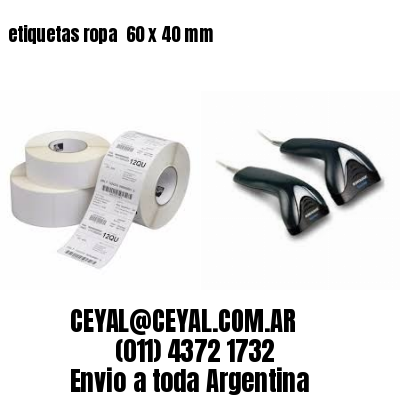 etiquetas ropa  60 x 40 mm
