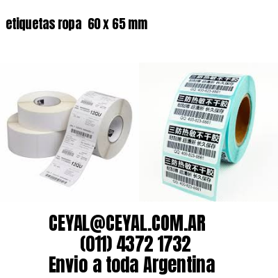 etiquetas ropa  60 x 65 mm