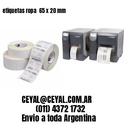 etiquetas ropa  65 x 20 mm