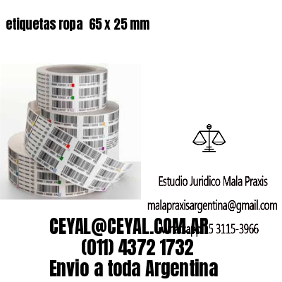 etiquetas ropa  65 x 25 mm