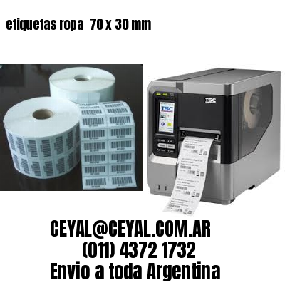 etiquetas ropa  70 x 30 mm