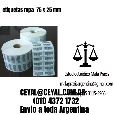 etiquetas ropa  75 x 25 mm