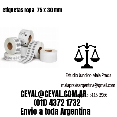 etiquetas ropa  75 x 30 mm