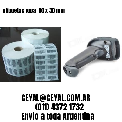 etiquetas ropa  80 x 30 mm