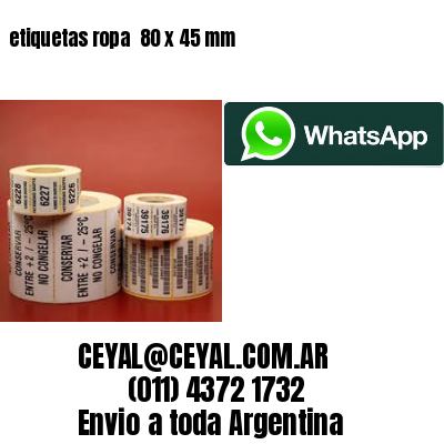 etiquetas ropa  80 x 45 mm