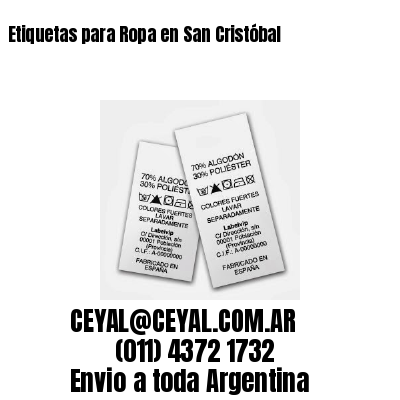 Etiquetas para Ropa en San Cristóbal