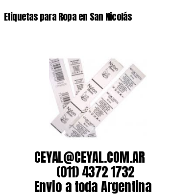 Etiquetas para Ropa en San Nicolás
