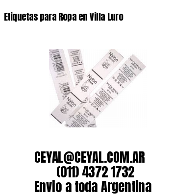 Etiquetas para Ropa en Villa Luro