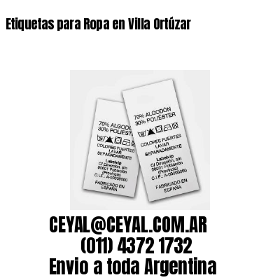 Etiquetas para Ropa en Villa Ortúzar