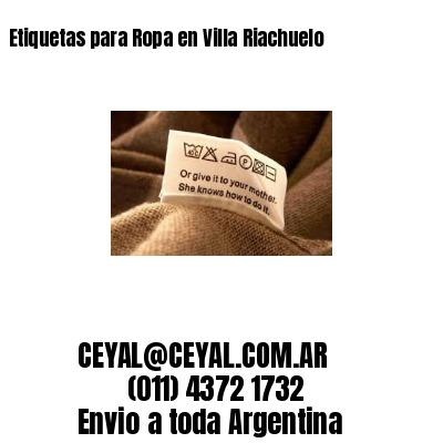 Etiquetas para Ropa en Villa Riachuelo