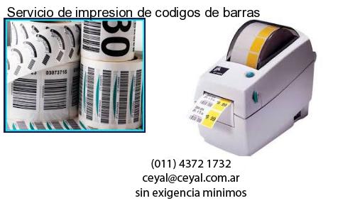 Servicio de impresion de codigos de barras