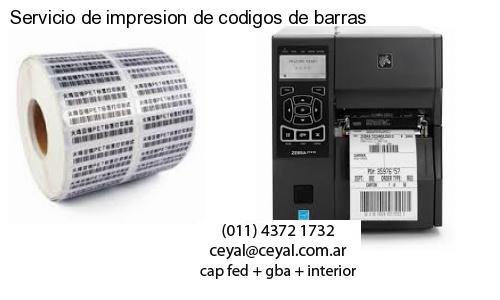 Servicio de impresion de codigos de barras