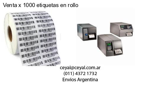 Venta x 1000 etiquetas en rollo