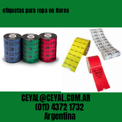etiquetas para ropa en flores