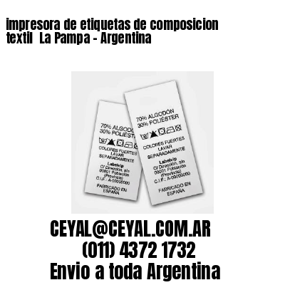 impresora de etiquetas de composicion textil  La Pampa – Argentina