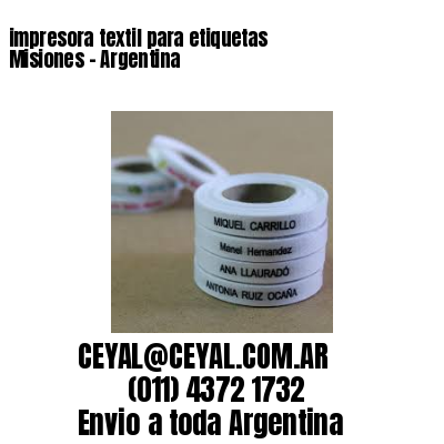 impresora textil para etiquetas  Misiones – Argentina