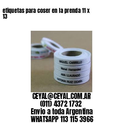 etiquetas para coser en la prenda 11 x 13