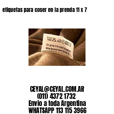 etiquetas para coser en la prenda 11 x 7
