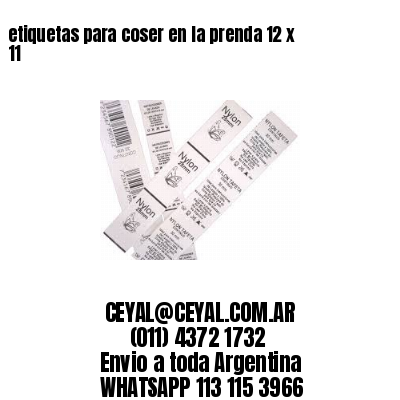 etiquetas para coser en la prenda 12 x 11