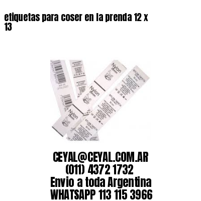 etiquetas para coser en la prenda 12 x 13