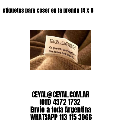 etiquetas para coser en la prenda 14 x 8