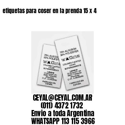 etiquetas para coser en la prenda 15 x 4