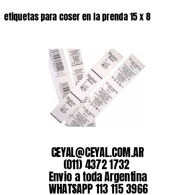 etiquetas para coser en la prenda 15 x 8
