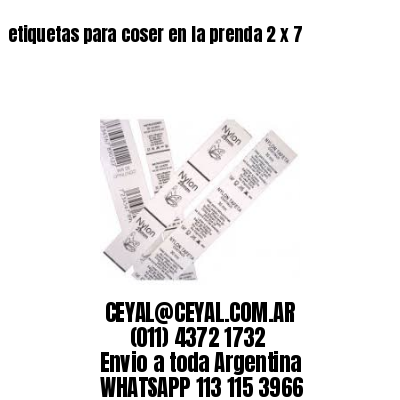 etiquetas para coser en la prenda 2 x 7