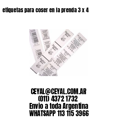 etiquetas para coser en la prenda 3 x 4