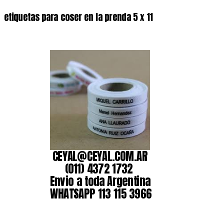 etiquetas para coser en la prenda 5 x 11