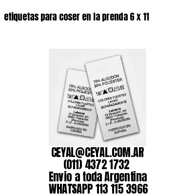 etiquetas para coser en la prenda 6 x 11