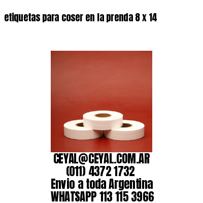 etiquetas para coser en la prenda 8 x 14