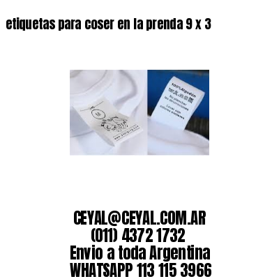 etiquetas para coser en la prenda 9 x 3