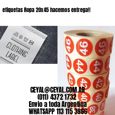 etiquetas Ropa 20×45 hacemos entrega!!