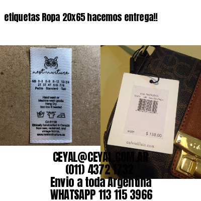 etiquetas Ropa 20×65 hacemos entrega!!