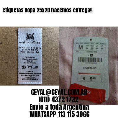 etiquetas Ropa 25×20 hacemos entrega!!