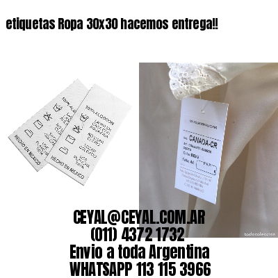 etiquetas Ropa 30×30 hacemos entrega!!