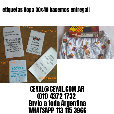 etiquetas Ropa 30×40 hacemos entrega!!