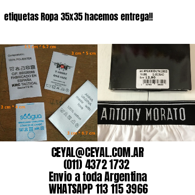 etiquetas Ropa 35×35 hacemos entrega!!