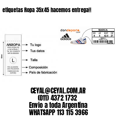 etiquetas Ropa 35×45 hacemos entrega!!