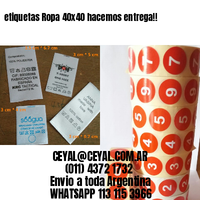 etiquetas Ropa 40×40 hacemos entrega!!