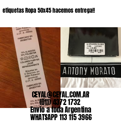 etiquetas Ropa 50×45 hacemos entrega!!