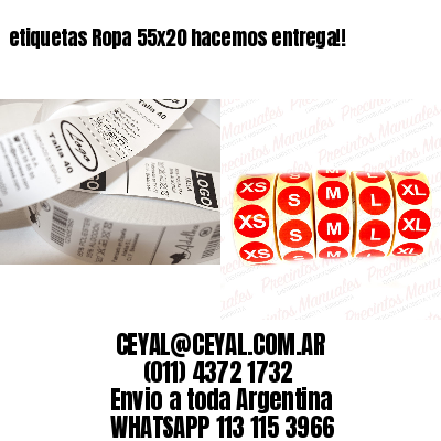 etiquetas Ropa 55×20 hacemos entrega!!