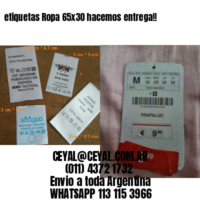 etiquetas Ropa 65×30 hacemos entrega!!