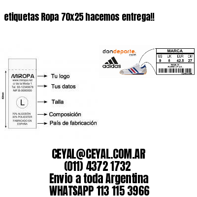 etiquetas Ropa 70×25 hacemos entrega!!