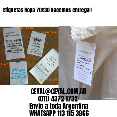 etiquetas Ropa 70×30 hacemos entrega!!