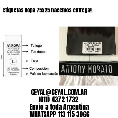 etiquetas Ropa 75×25 hacemos entrega!!