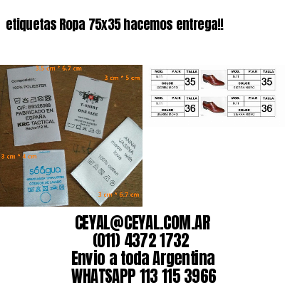 etiquetas Ropa 75×35 hacemos entrega!!