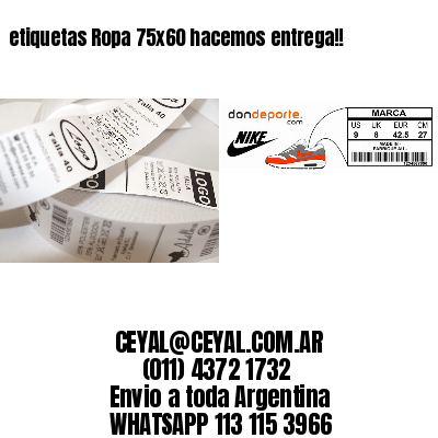 etiquetas Ropa 75×60 hacemos entrega!!