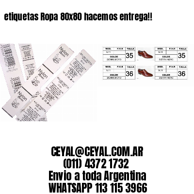 etiquetas Ropa 80×80 hacemos entrega!!
